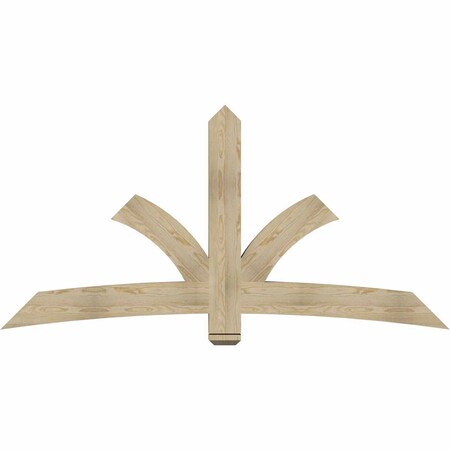 Ekena Millwork Davenport Rough Sawn Timber Gable Bracket, Douglas Fir, 84"W x 42"H x 4"D x 6"F, 12/12 Pitch GBW084X42X0406DAV00RDF